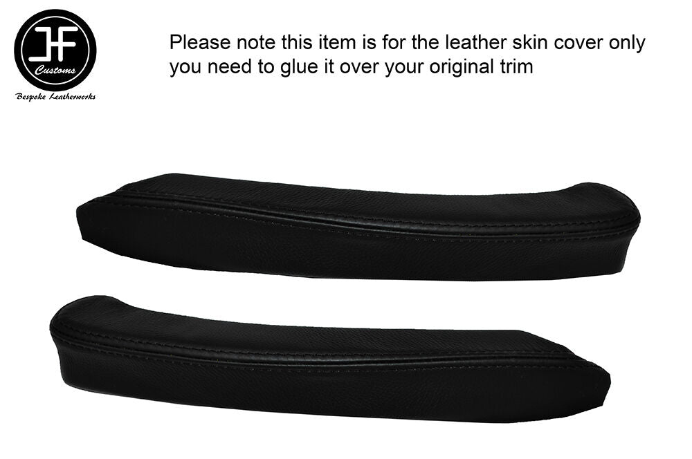 BLACK STICH 2X DASH DASHBOARD TRIM LEATHER COVERS FITS PEUGEOT 407 COUPE 04-10