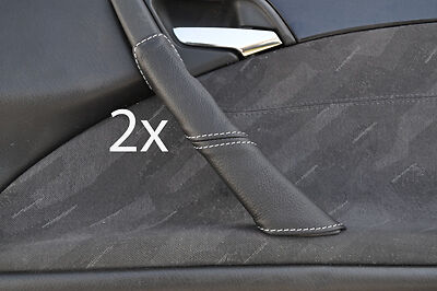 white stitch FITS MERCEDES E CLASS W210 95-02  2X DOOR HANDLE LEATHER COVERS