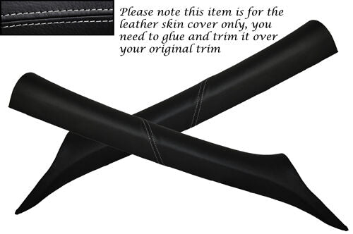 GREY STITCH 2X A PILLARS LEATHER COVERS FITS FORD SIERRA SAPPHIRE RS COSWORTH