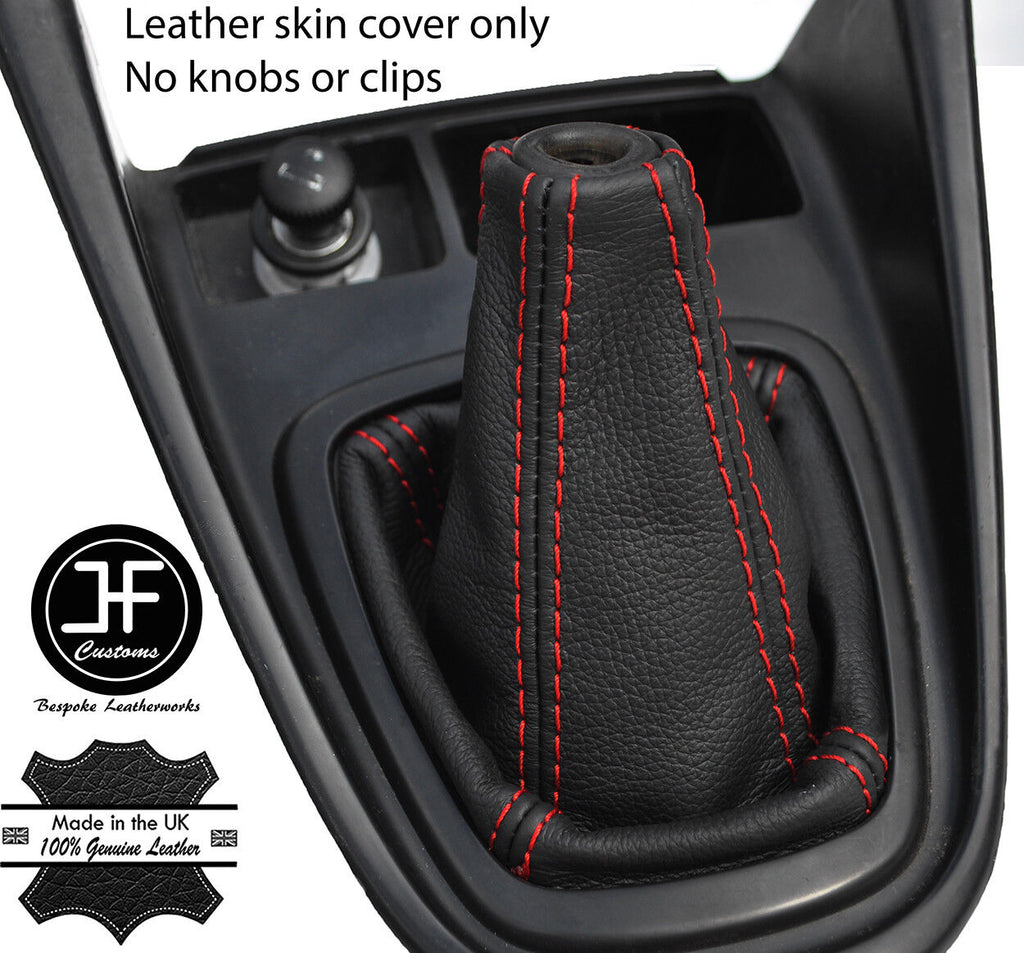 RED STITCH TOP GRAIN LEATHER MANUAL GEAR GAITER FITS HYUNDAI MATRIX 2001-2009