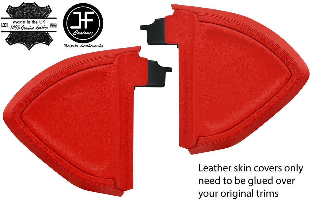 RED REAL LEATHER 2x END DASH SIDE TRIM COVERS FOR SMART FORTWO 451 07-14