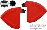 RED REAL LEATHER 2x END DASH SIDE TRIM COVERS FOR SMART FORTWO 451 07-14