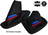 BLACK STITCH TRI STRIPE LEATHER GEAR HANDBRAKE GAITER FITS BMW E34 84-97