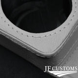 WHITE LEATHER COVERED CONSOLE CUP HOLDER TRIM FITS MERCEDES W126 S CLASS 79-91