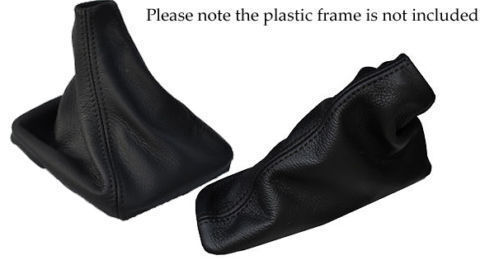 FITS VOLVO S60 2001-2006 GEAR HANDBRAKE BLACK LEATHER BOOT SET MADE IN UK