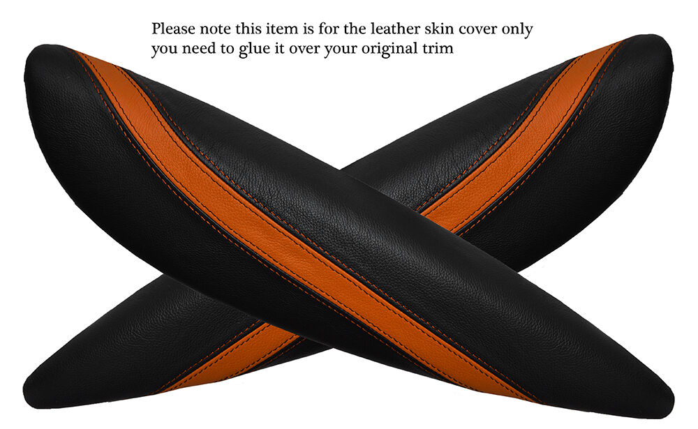 BLACK &ORANGE 2X PANTHERS DOOR ARMREST SKIN COVER FITS BMW MINI COOPER R56 07-14