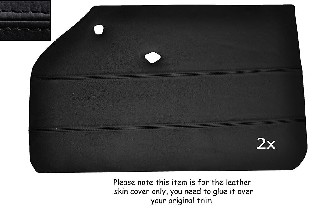 BLACK STITCH 2X FRONT FULL DOOR CARD SKIN COVERS FITS HUMBER SCEPTRE MK1 MK2