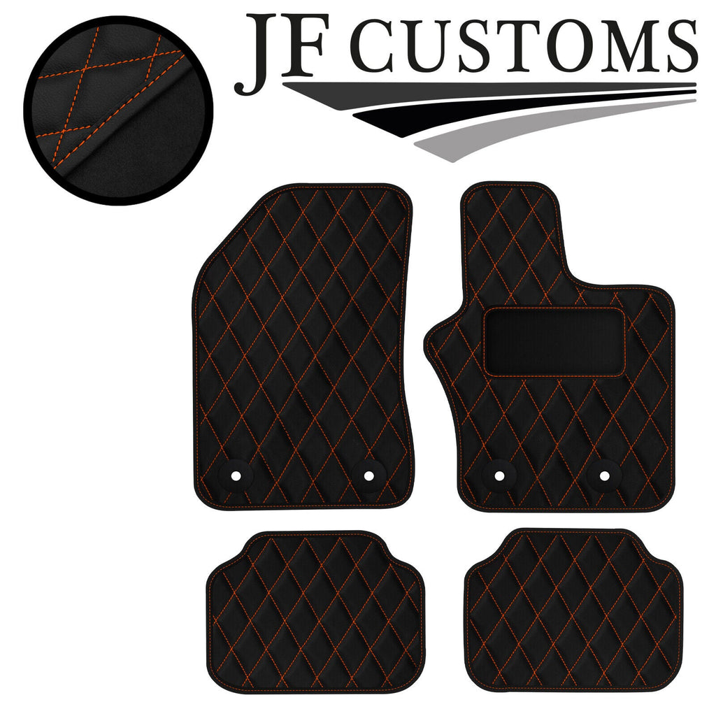ORANGE DIAMOND STITCH VINYL 4X TAILORED FLOOR CARPET FOR JEEP RENEGADE 15-21 JF1