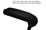 PURPLE STITCH FITS PEUGEOT RCZ 2010+ CURVED HANDBRAKE HANDLE LEATHER SKIN COVER