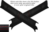 RED STITCH WINDSCREEN A PILLAR LEATHER COVERS FITS NISSAN PATROL Y61 98-13