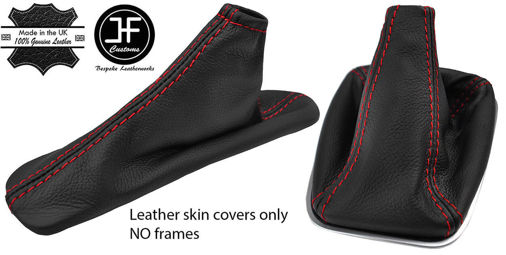 RED STITCH TOP GRAIN LEATHER GAITER SET FITS ALFA ROMEO GIULIETTA 2010-2017