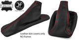 RED STITCH TOP GRAIN LEATHER GAITER SET FITS ALFA ROMEO GIULIETTA 2010-2017