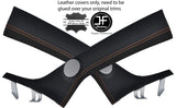 TAN STITCHING 2X A PILLAR REAL LEATHER COVERS FITS ALFA ROMEO MITO 2008-2015