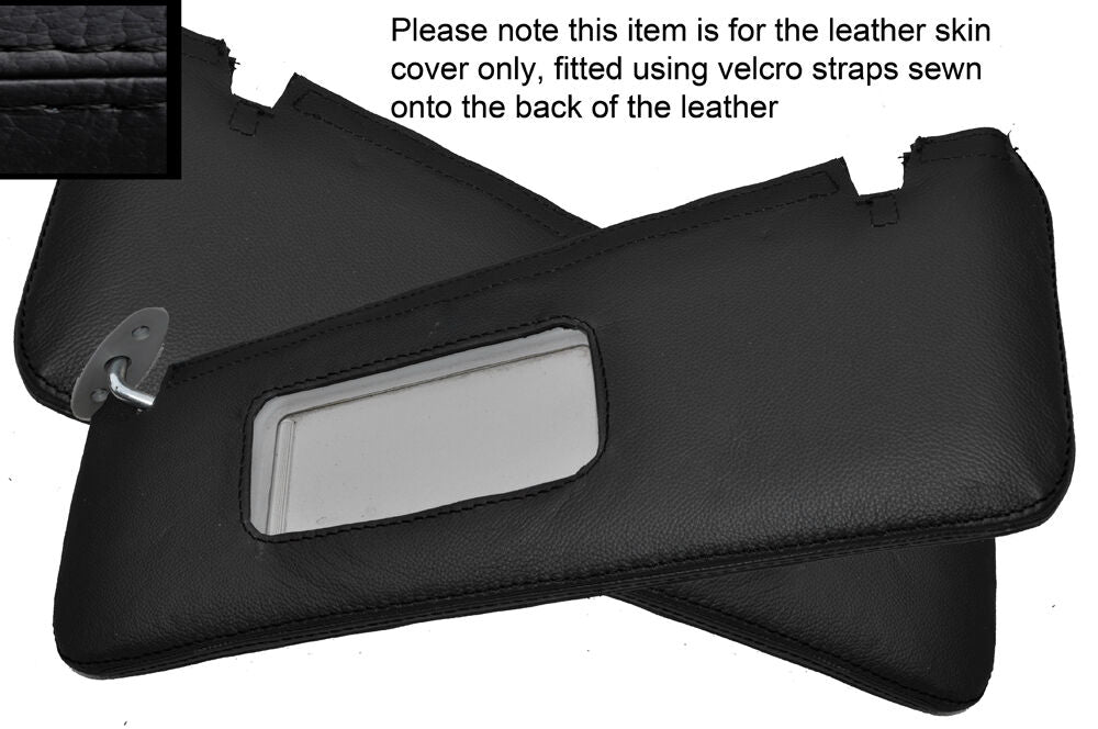 BLACK STITCH 2X SUN VISORS LEATHER COVERS FITS BMW E31 8 SERIES 840 850 90-99