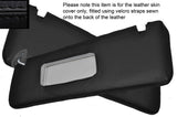 BLACK STITCH 2X SUN VISORS LEATHER COVERS FITS BMW E31 8 SERIES 840 850 90-99