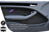 BLACK STITCH TRI STRIPE 2X FRONT DOOR CARD COVER FOR BMW E46 SALOON 98-05