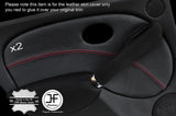 RED STITCH 2X REAR DOOR CARD TRIM LEATHER COVERS FITS ROVER 75 & MG ZT 99-05