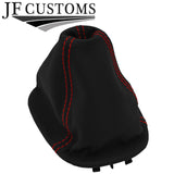 RED STITCH TOP-GRAIN LEATHER GEAR GAITER+PLASTIC FRAME FOR VOLVO S70 V70 96-00