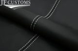 WHITE STITCH LUXE-LEATHER 2X FRONT DOOR CARD COVERS FOR DEFENDER 90 110 STYLE 3