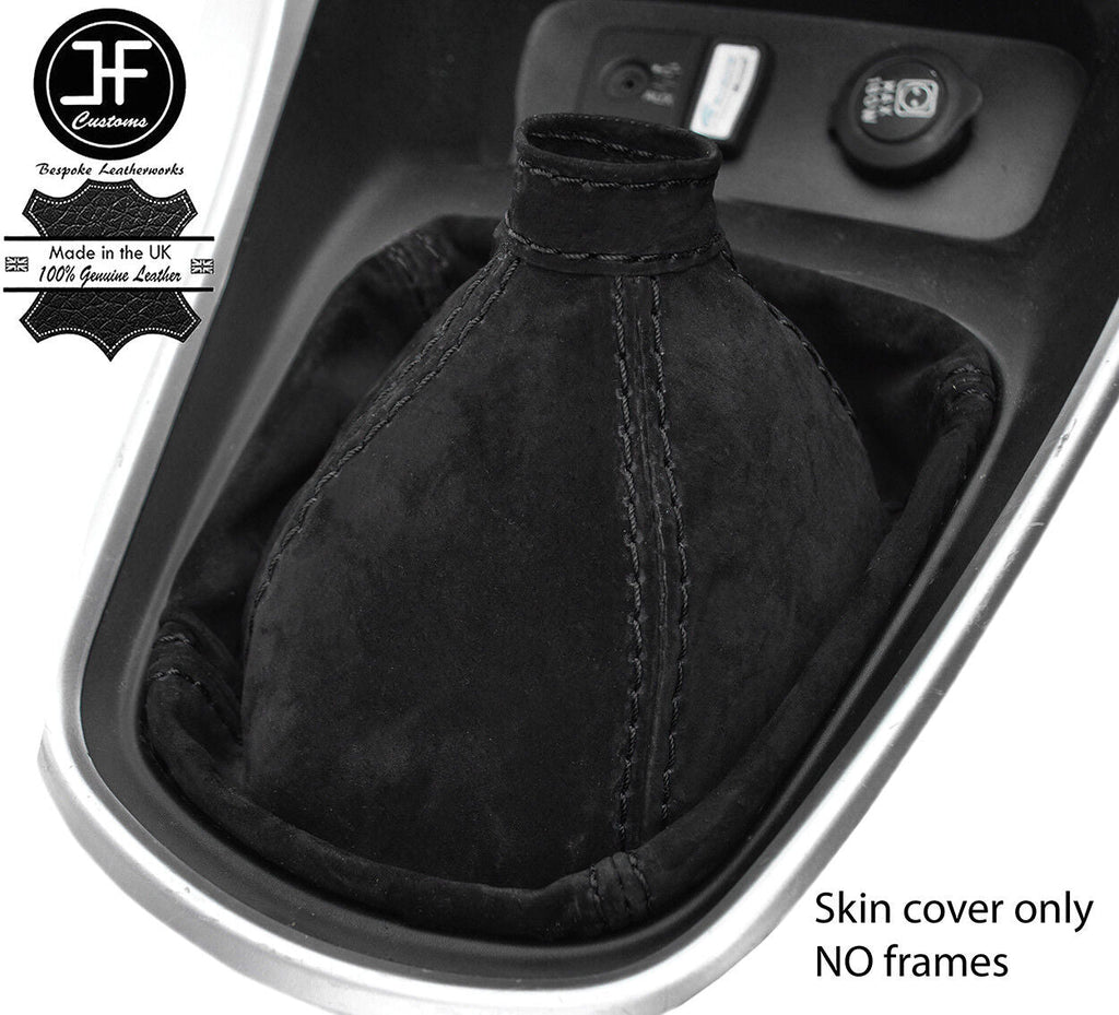 BLACK STITCHING SUEDE MANUAL GEAR GAITER FITS CHRYSLER DELTA 2011-2017