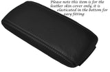 GREY STITCH LEATHER ARMREST ELASTICATED SKIN COVER FITS AUDI A3 8P S3 03-12