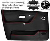 RED STITCH 2X FRONT DOOR CARD LEATHER COVERS FOR VW GOLF MK2 83-92 5DR DSG2