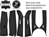 BLACK STITCH LEATHER 2X UPPER&LOWER B PILLAR 2X A PILLAR COVER FOR VW T6 16-19