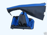 FITS VW GOLF 3 Mk3 GEAR+HANDBRAKE GAITOR LEATHER BLUE BLACK CUSTOM NEW