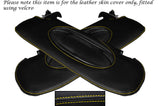 YELLOW STITCH 2X SUN VISORS LEATHER COVERS FITS PORSCHE BOXSTER 987 CAYMAN 05-12