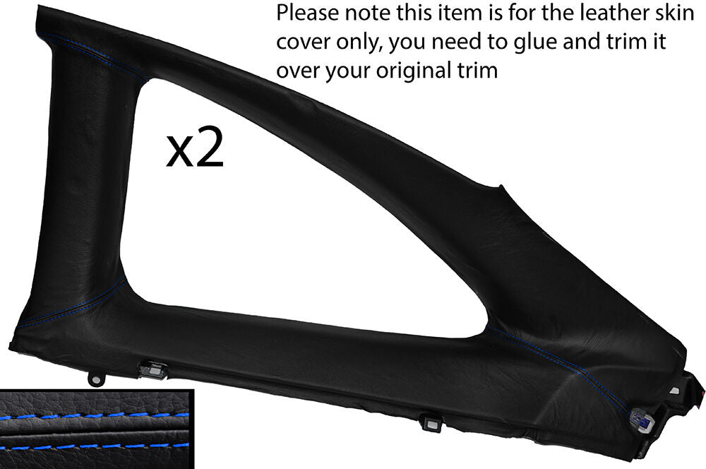 BLUE STITCH 2X REAR WINDOW PANEL TRIM SKIN COVERS FITS TOYOTA CELICA MK6 94-98