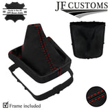 RED STITCH LEATHER GEAR GAITER + PLASTIC FRAME FOR VAUXHALL ANTARA 11-15