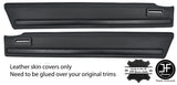 BLACK STITCH 2X REAR DOOR CAPPING LEATHER COVERS FITS FORD ESCORT MK3 3 DOOR