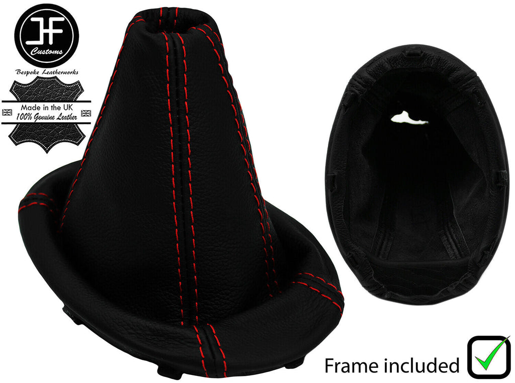RED STITCH LEATHER MANUAL GEAR GAITER+PLASTIC FRAME FOR KIA PICANTO 2004-2007