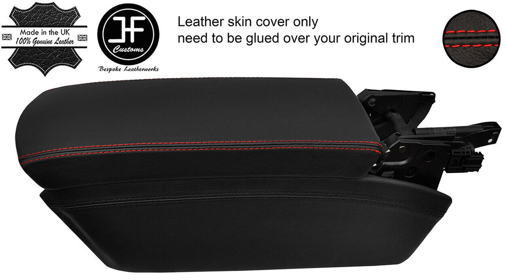 RED STITCH TOP GRAIN LEATHER ARMREST LID COVER FOR MERCEDES SL R230 02-11