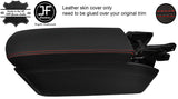 RED STITCH TOP GRAIN LEATHER ARMREST LID COVER FOR MERCEDES SL R230 02-11