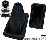 BLUE STITCH LEATHER MANUAL GEAR GAITER+PLASTIC FRAME FOR VW POLO MK2 86C 90-94