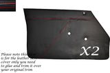 RED STITCH 2X FRONT DOOR CARDS LEATHER  COVERS FITS ROVER P6 2000 2200 3500