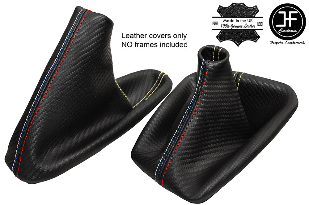 SAND & TRI STITCH CARBON LOOK GEAR HANDBRAKE GAITER FOR BMW  E36 E46 91-05