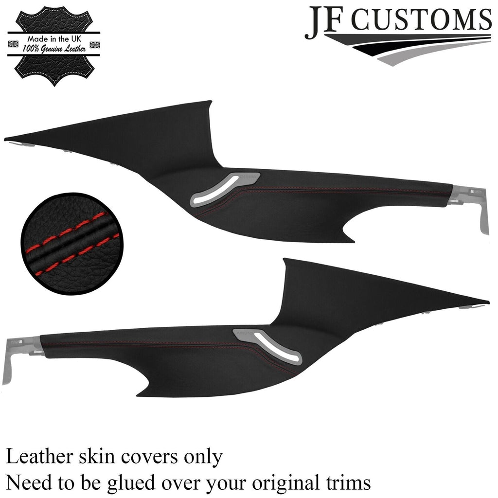 FITS CHEVROLET CAMARO 16-20 DARK RED STITCH LEATHER 2X C PILLAR COVERS