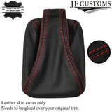 FITS TOYOTA MR2 89-00 GEAR GAITER BLACK LEATHER RED DOUBLE STITCH CUSTOM NEW
