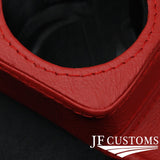 RED LEATHER COVERED CONSOLE CUP HOLDER TRIM FITS MERCEDES W126 S CLASS 79-91