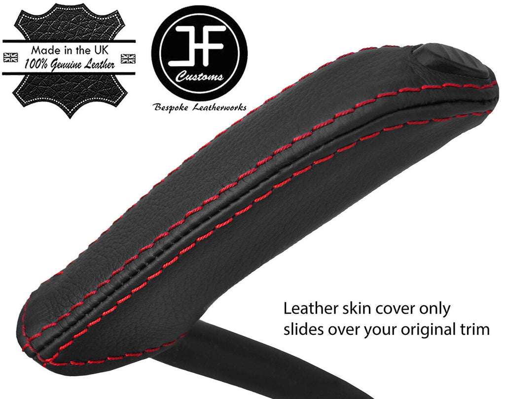 RED STITCH TOP GRAIN LEATHER HANDBRAKE HANDLE COVER FOR FORD KUGA 2008-2016