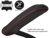 RED STITCH TOP GRAIN LEATHER HANDBRAKE HANDLE COVER FOR FORD KUGA 2008-2016