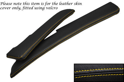 YELLOW STITCH FITS LOTUS ELISE EXIGE S2 2001-2006 2X SUN VISORS LEATHER COVERS