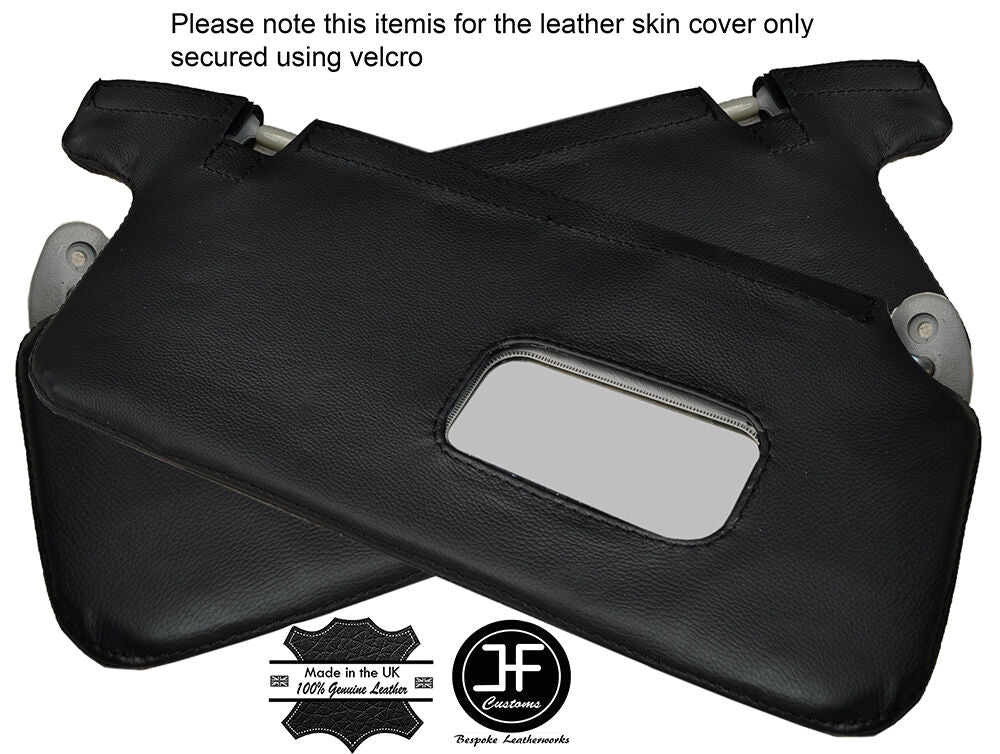 BLACK STICH 2X SUN VISORS LEATHER COVERS FITS HONDA CIVIC EK3 EK4 EK9 EJ9 96-00