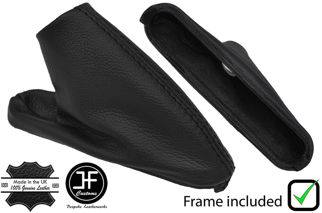 BLACK STITCH LEATHER HANDBRAKE GAITER WITH PLASTIC FRAME FITS MG MGF MGTF 95-05