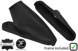 BLACK STITCH LEATHER HANDBRAKE GAITER WITH PLASTIC FRAME FITS MG MGF MGTF 95-05