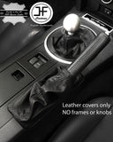 BLACK STITCH TOP GRAIN LEATHER GEAR & HANDBRAKE GAITER FITS MAZDA MX5 MK3 05-14