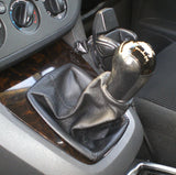 FITS FORD FOCUS C MAX BLACK GEAR GAITER LEATHER 2003-2007 BLACK STITCHING