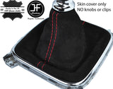 RED STITCHING REAL SUEDE GEAR GAITER FOR KIA CEE'D CEED 2013-2018 CUSTOM NEW